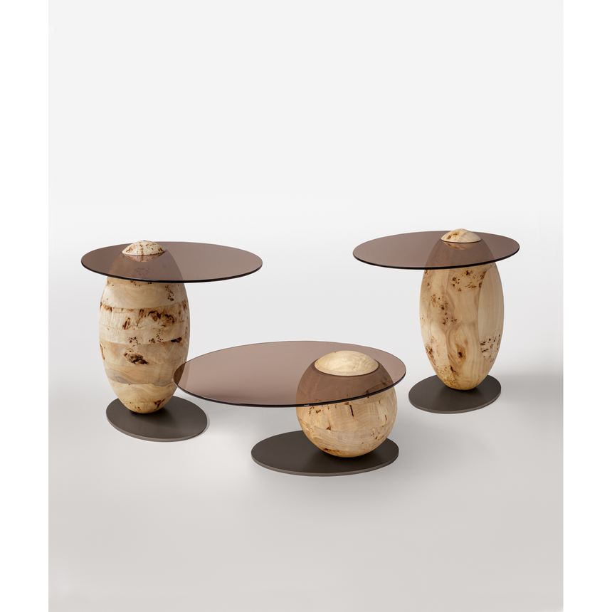 Solid Burl Wood Side Table | Bizzotto Italia Pluff