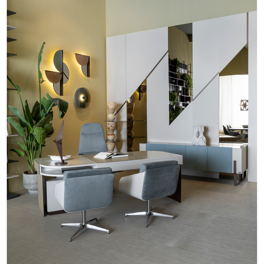 Leather Topped Drawer Desk | Bizzotto Italia Plume | Italianfurniture.com