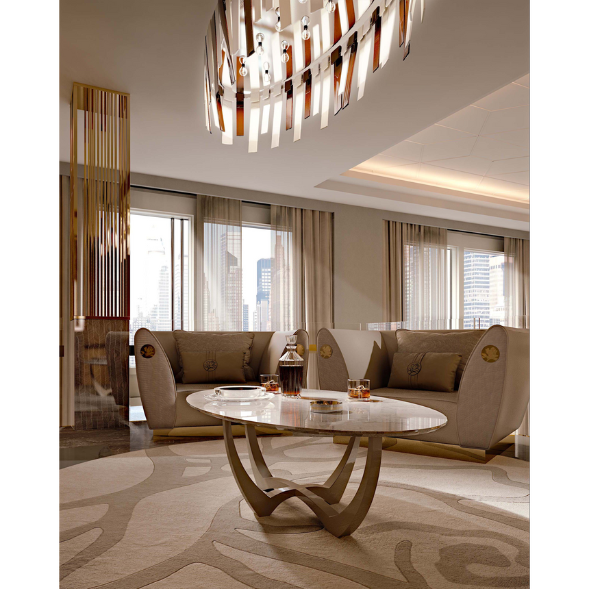 Cross-Base Round Coffee Table | Bizzotto Italia Symphony | Italianfurniture.com