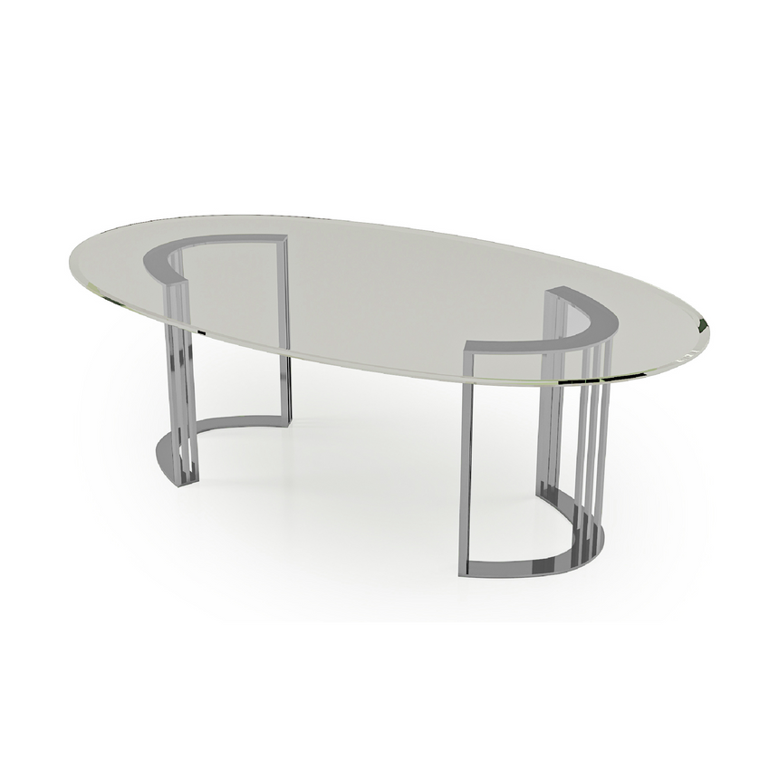 Glass Oval Dining Table | Bizzotto Italia Infinity | Italianfurniture.com