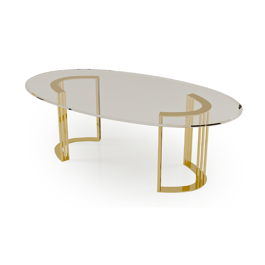 Glass Oval Dining Table | Bizzotto Italia Infinity | Italianfurniture.com