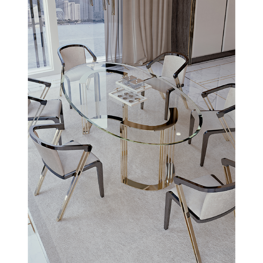Glass Oval Dining Table | Bizzotto Italia Infinity | Italianfurniture.com