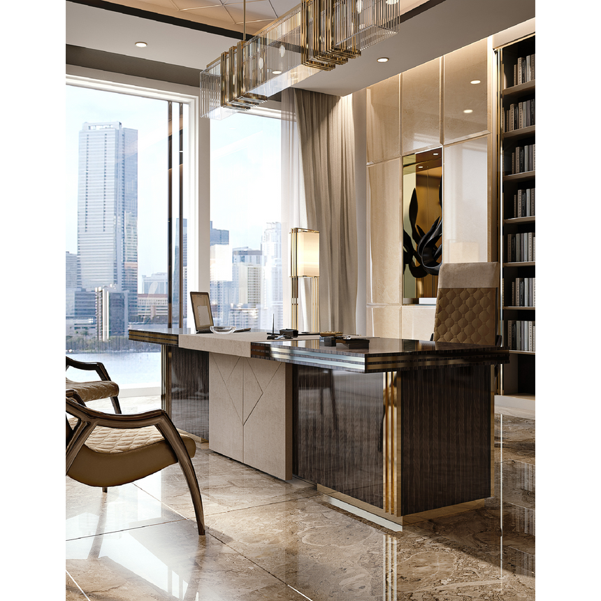 Leather Insert Desk | Bizzotto Italia Infinity