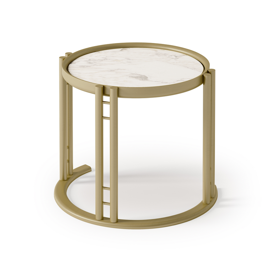 Stone Top Round Side Table | Bizzotto Italia Ikat | Italianfurniture.com