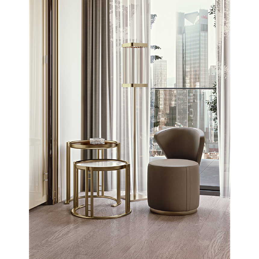 Stone Top Round Side Table | Bizzotto Italia Ikat | Italianfurniture.com