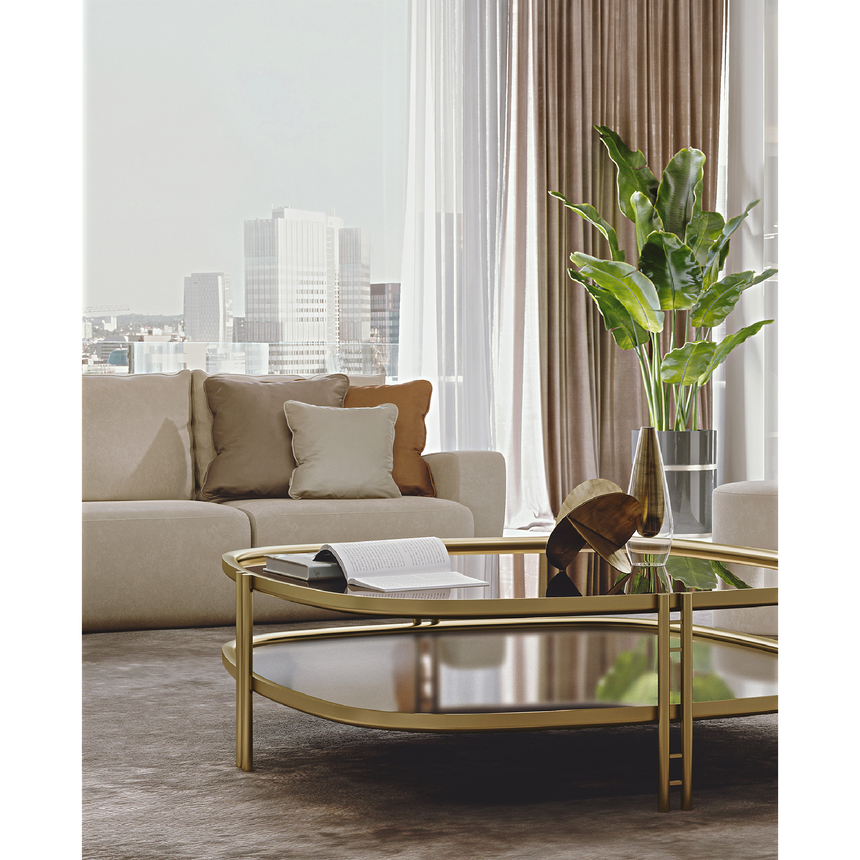 Glass Coffee Table with Undershelf | Bizzotto Italia Ikat