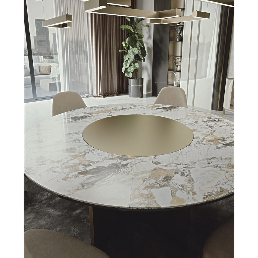 Bronze Base Round Dining Table | Bizzotto Italia Ikat | Italianfurniture.com