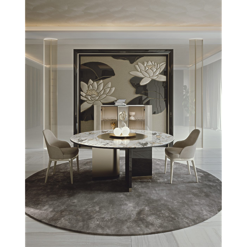Bronze Base Round Dining Table | Bizzotto Italia Ikat | Italianfurniture.com