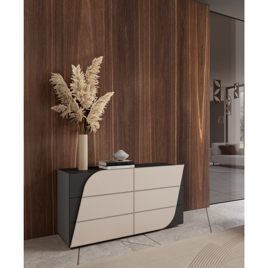 6-Drawer Leather Dresser | Bizzotto Italia Jete | Italianfurniture.com