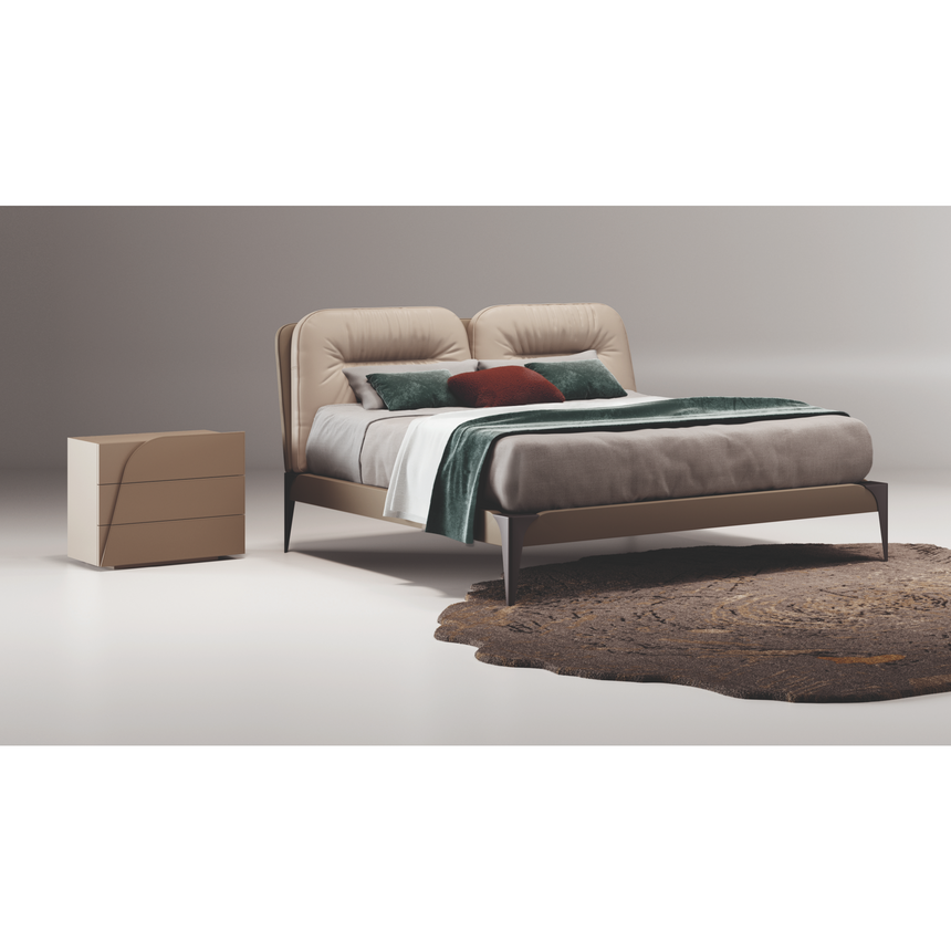 3-Drawer Leather Nightstand | Bizzotto Italia Jete