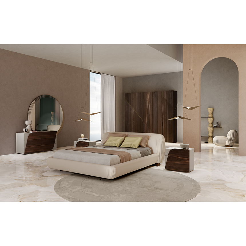 3-Drawer Leather Nightstand | Bizzotto Italia Jete