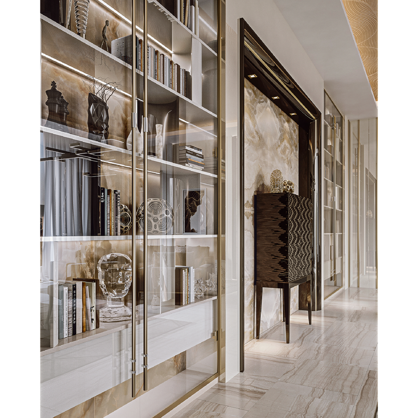 2-Door Zigzag Patterned Cabinet | Bizzotto Italia Maori | Italianfurniture.com