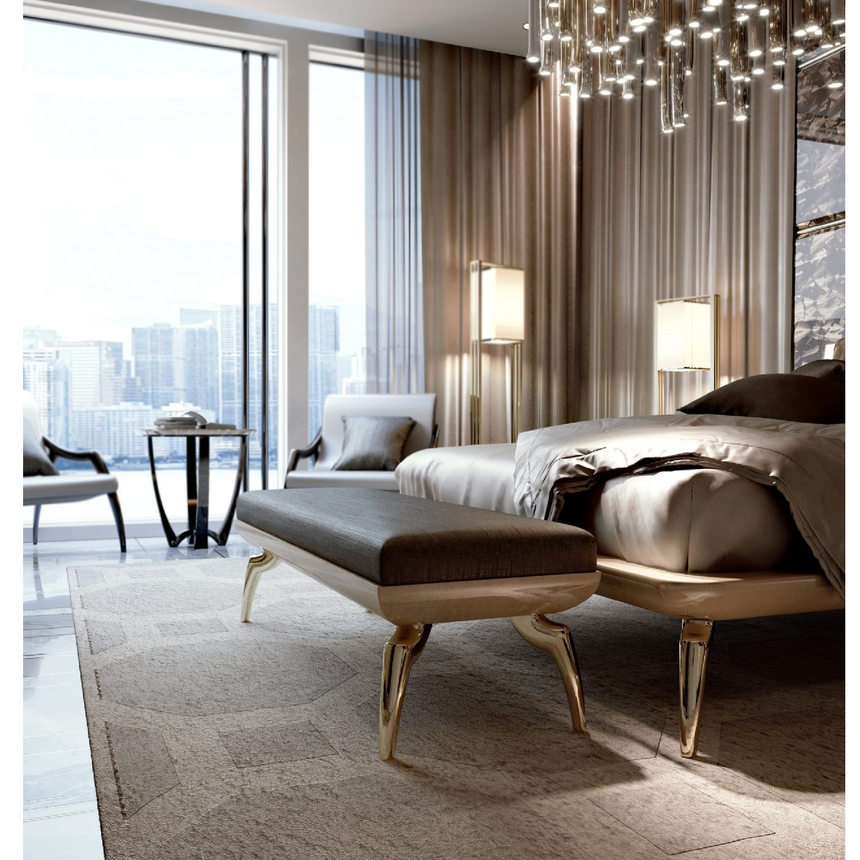 Sculpted Leg Padded Bench | Bizzotto Italia Symphony | Italianfurniture.com