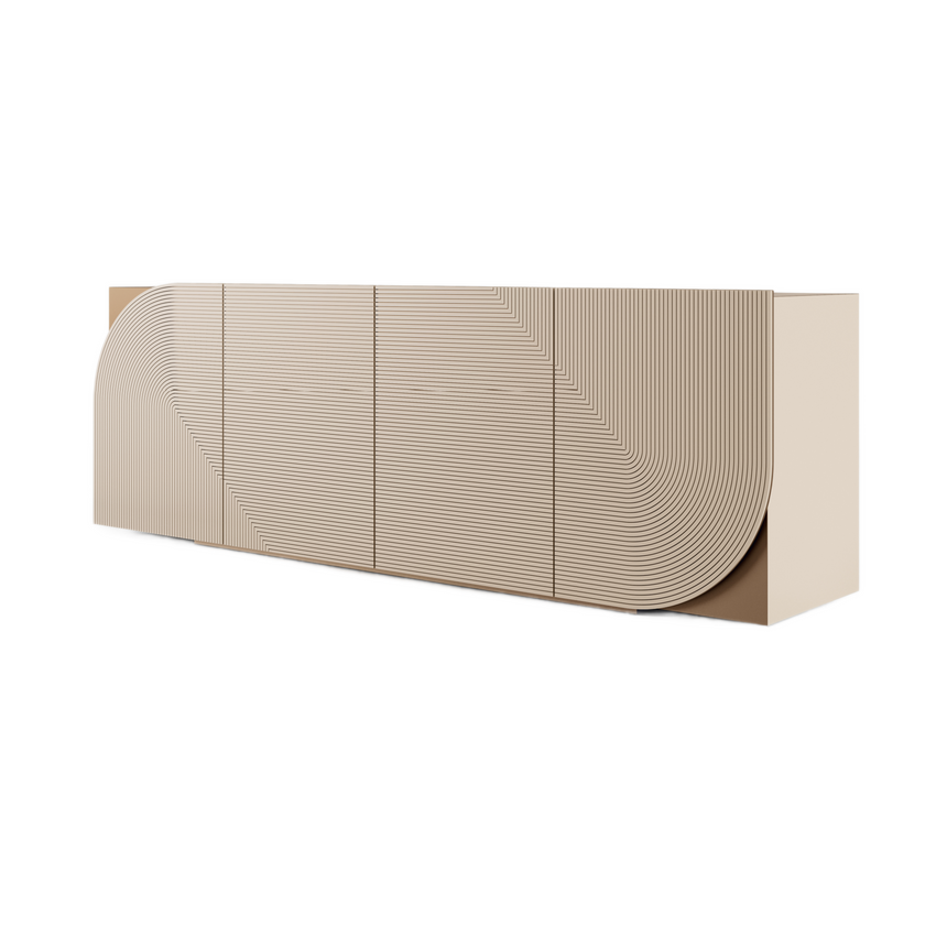Cream Engraved 4-Door Sideboard | Bizzotto Italia Drop | Italianfurniture.com
