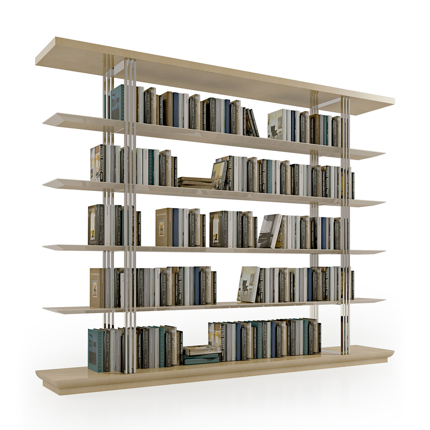 Glass Linear Open Bookcase | Bizzotto Italia Infinity | Italianfurniture.com