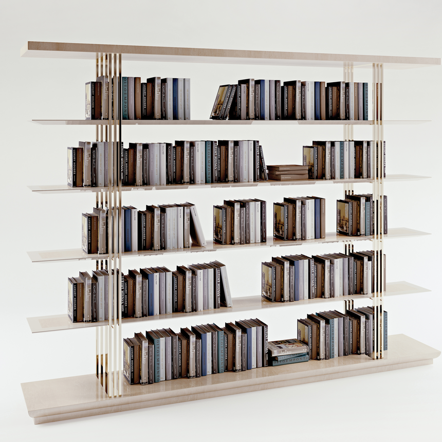 Glass Linear Open Bookcase | Bizzotto Italia Infinity | Italianfurniture.com