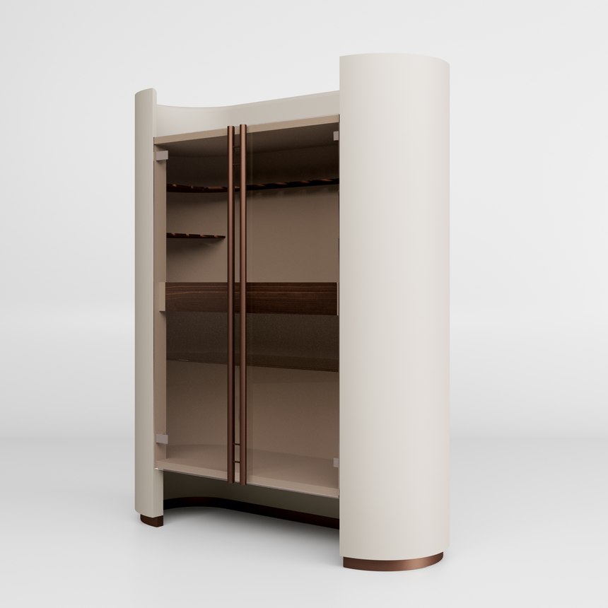 Curved Frame Bar Cabinet | Bizzotto Italia Ikat | Italianfurniture.com