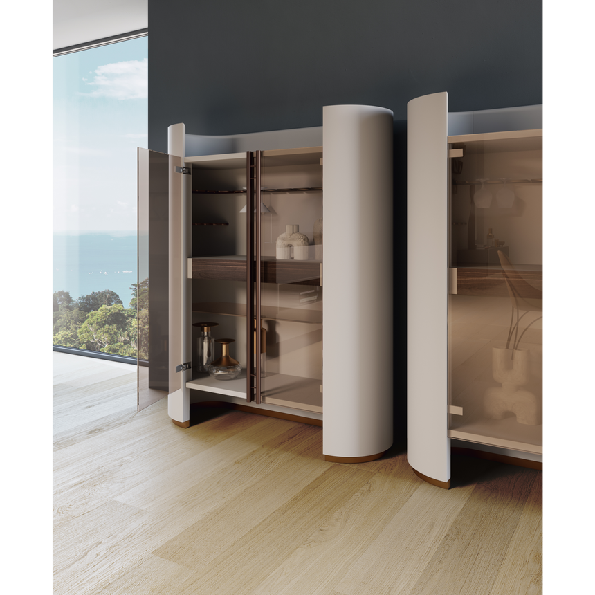 Curved Frame Bar Cabinet | Bizzotto Italia Ikat | Italianfurniture.com