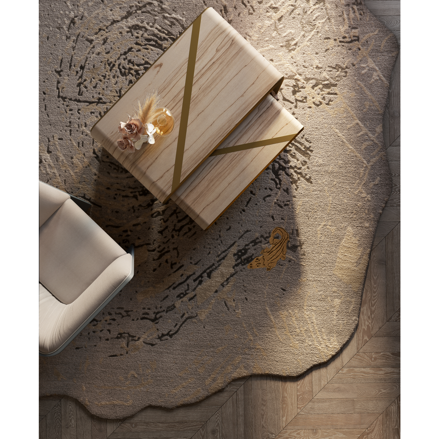Handtufted Organic-Shaped Carpet | Bizzotto Italia Lignum