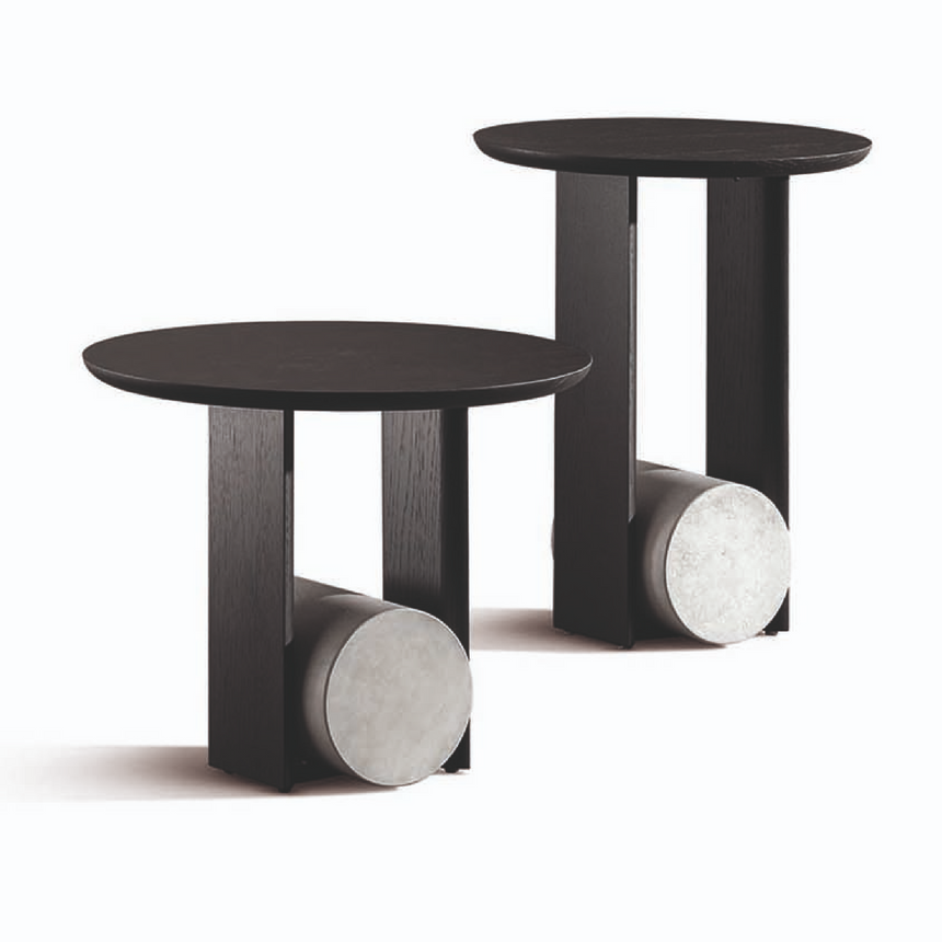 Cylindrical Concrete Base Coffee Table | Bonaldo Element | ItalianFurniture.com