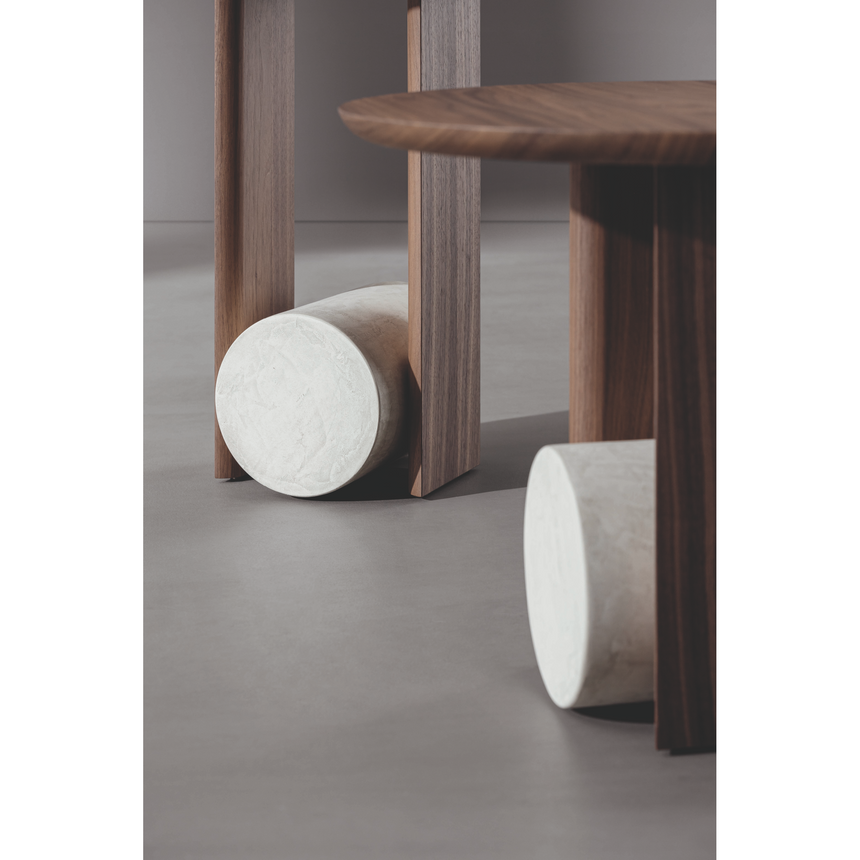 Cylindrical Concrete Base Coffee Table | Bonaldo Element | ItalianFurniture.com