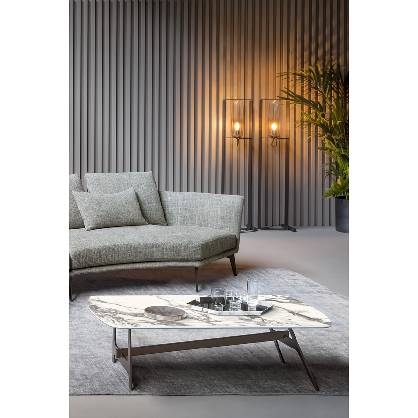 H-Shaped Legs Glass Side Table | Bonaldo Slot | Italianfurniture.com