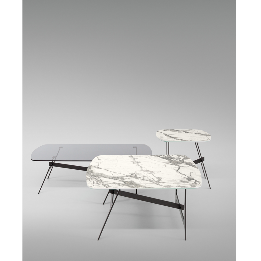 H-Shaped Legs Glass Coffee Table | Bonaldo Slot | Italianfurniture.com