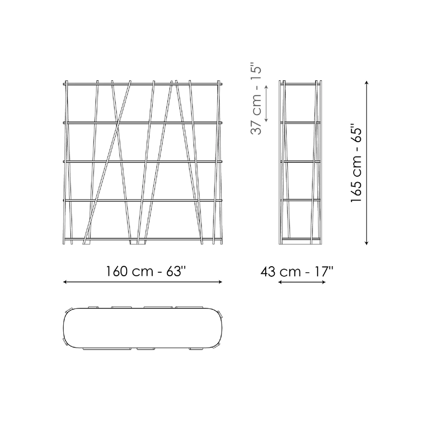 Metal Tubes Bookcase | Bonaldo Twigs | Italianfurniture.com