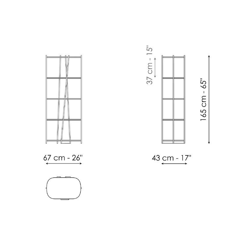 Metal Tubes Bookcase | Bonaldo Twigs | Italianfurniture.com