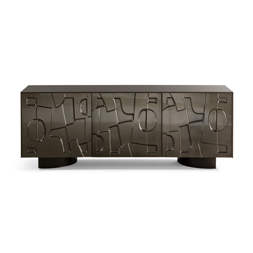 Molded Glass 3-Door Sideboard | Vical Image | Italianfurniture.com