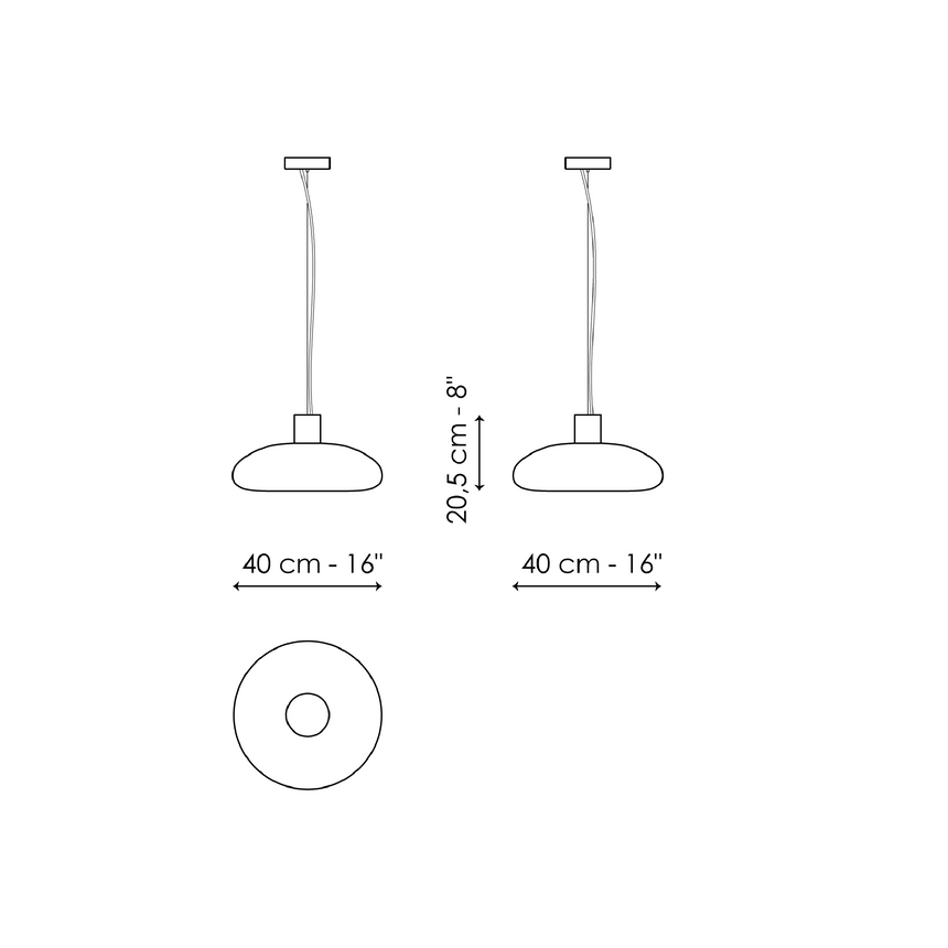 Blown Glass Single Pendant Lamp | Bonaldo Acquerelli | Italianfurniture.com