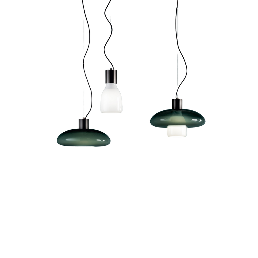 Blown Glass Double Pendant Lamp | Bonaldo Acquerelli |Italianfurniture.com