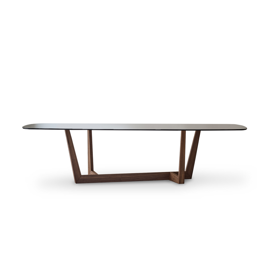 Round-Edged Rectangular Glass Dining Table | Bonaldo Art | Italianfurniture.com