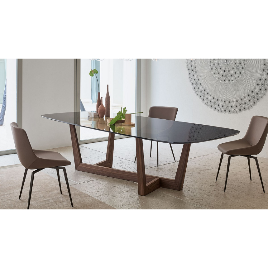 Round-Edged Rectangular Glass Dining Table | Bonaldo Art | Italianfurniture.com