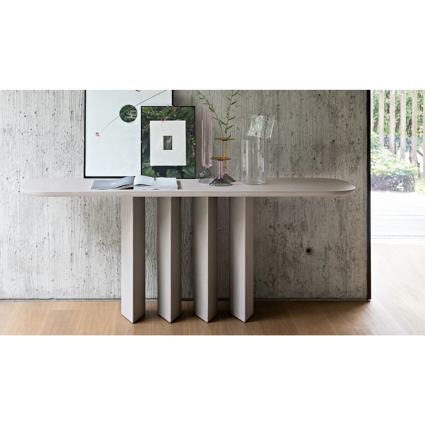 4-Central Leg Wood Console Table | Bonaldo Geometric | Italianfurniture.com