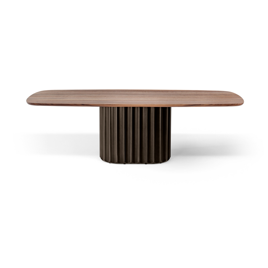 Fluted Base Wooden Dining Table | Bonaldo Dorian | Italianfurniture.com