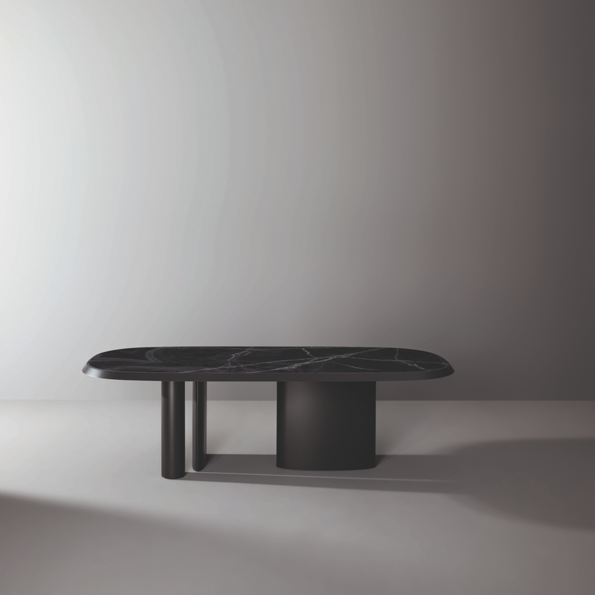 Asymmetrical Black Dining Table | Bonaldo Padiglioni | Italianfurniture.com