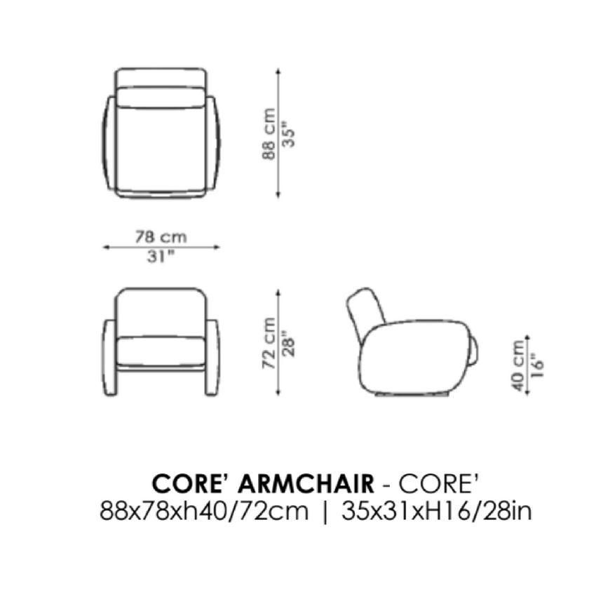 Wool Upholstered Lounge Chair | Casa Casati Core | Italianfurniture.com