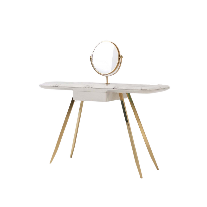 Gold Mirror Marble Vanity Table | Casa Casati Edo