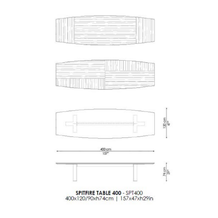 Bronze Framed Dining Table | Casa Casati Spitfire | Italianfurniture.com