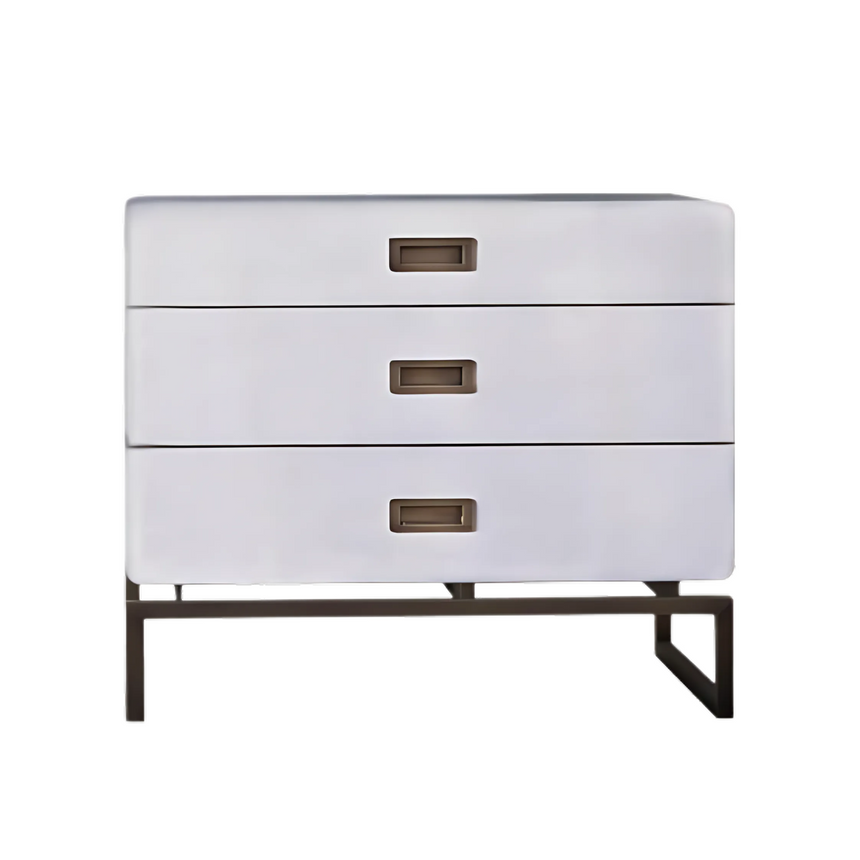3-Drawer Leather Bedside Table I Casa Casati Vincenza