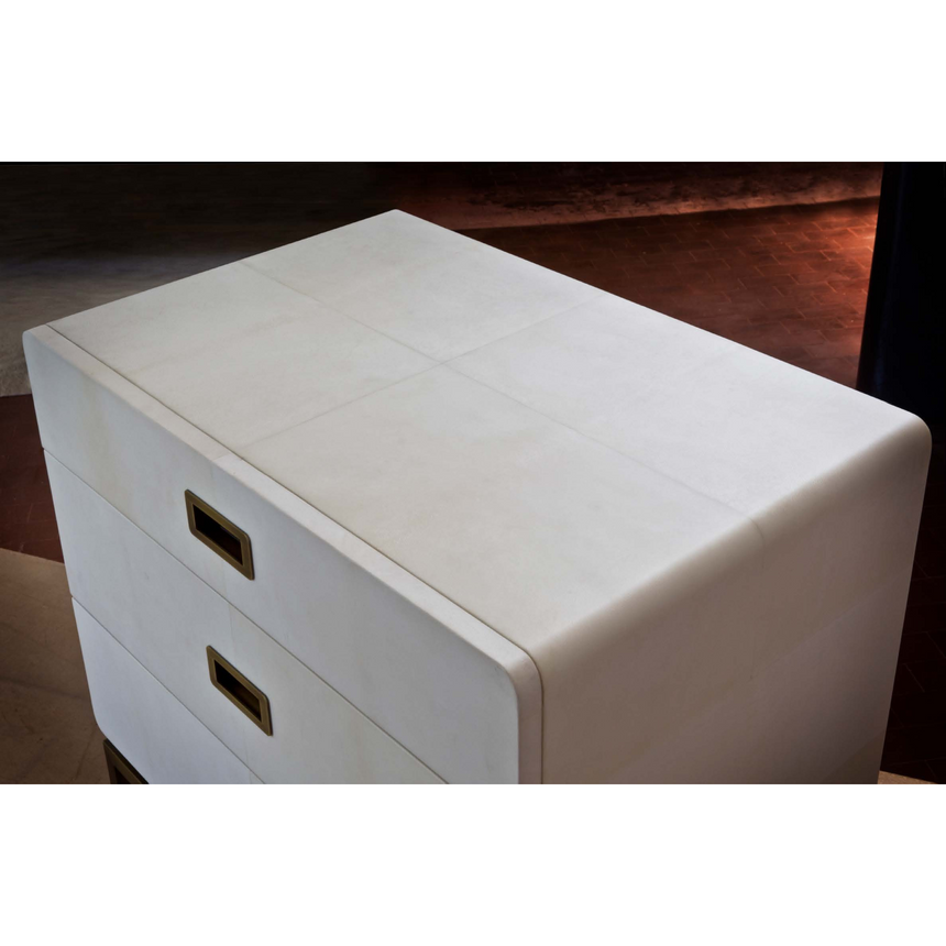 3-Drawer Leather Bedside Table I Casa Casati Vincenza | Italianfurniture.com