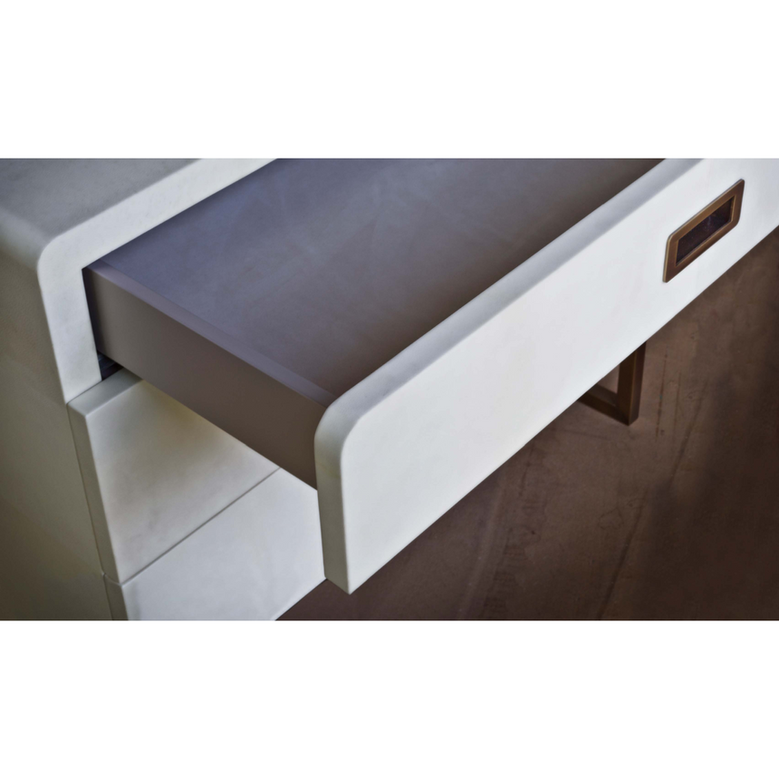 3-Drawer Leather Bedside Table I Casa Casati Vincenza | Italianfurniture.com