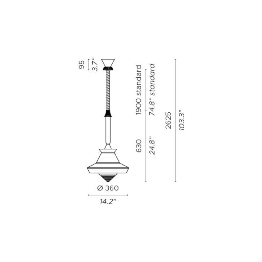 Gold Framed Outdoor Hanging Lamp | Contardi Calypso