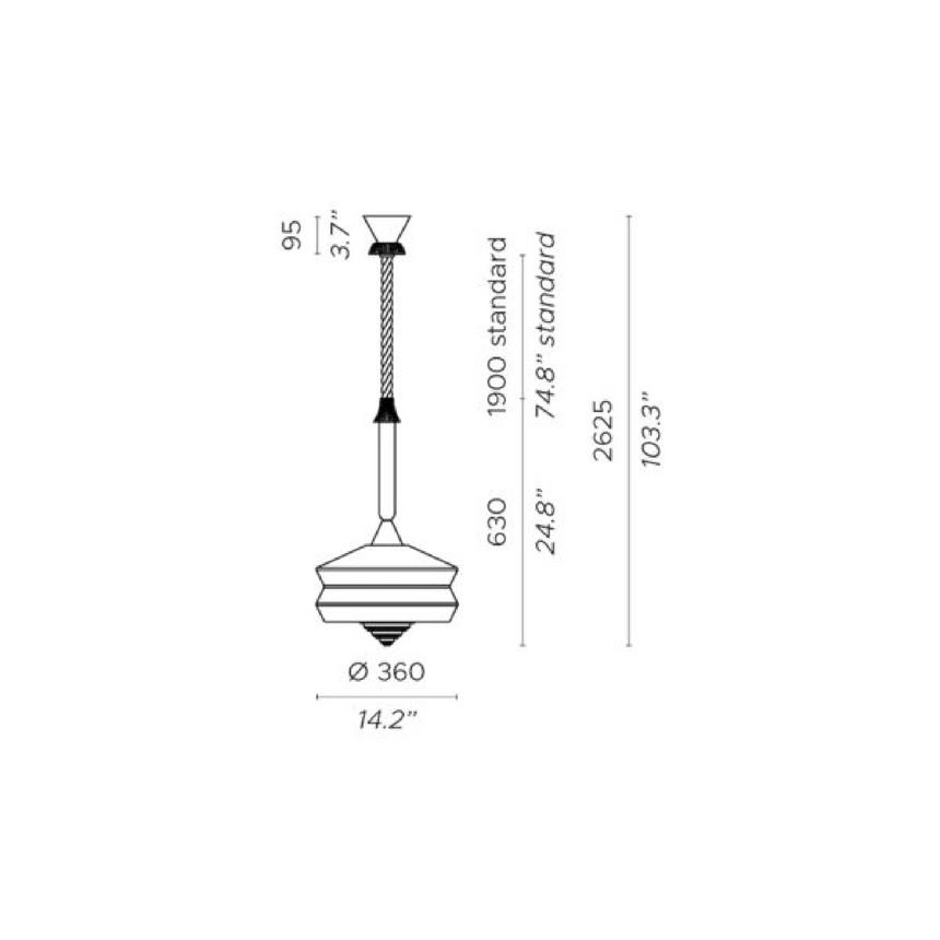 Conical Fabric Outdoor Hanging Lamp | Contardi Calypso | Italianfurniture.com