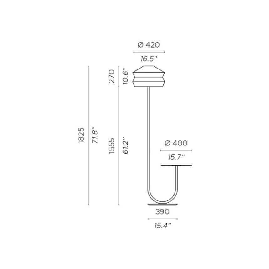 Outdoor Table Floor Lamp | Contardi Calypso | Italianfurniture.com