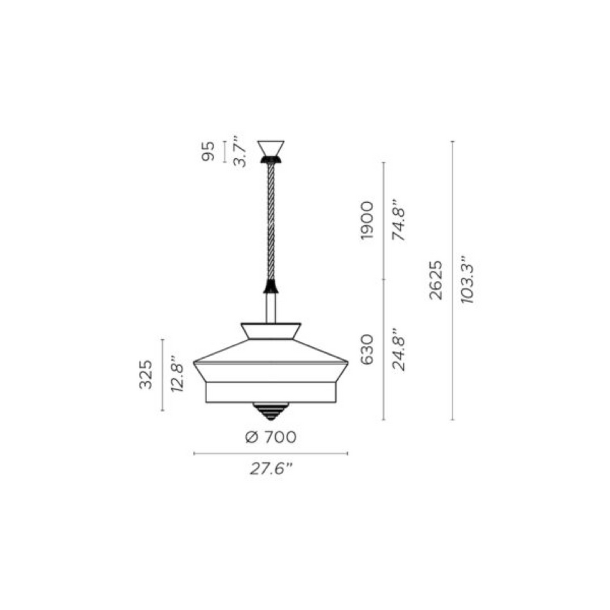 Conical Fabric Outdoor Hanging Lamp | Contardi Calypso | Italianfurniture.com