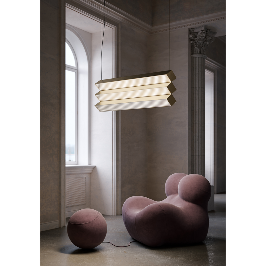 Ribbed Metal Trio Pendant Lamp | Contardi Stick | Italianfurniture.com