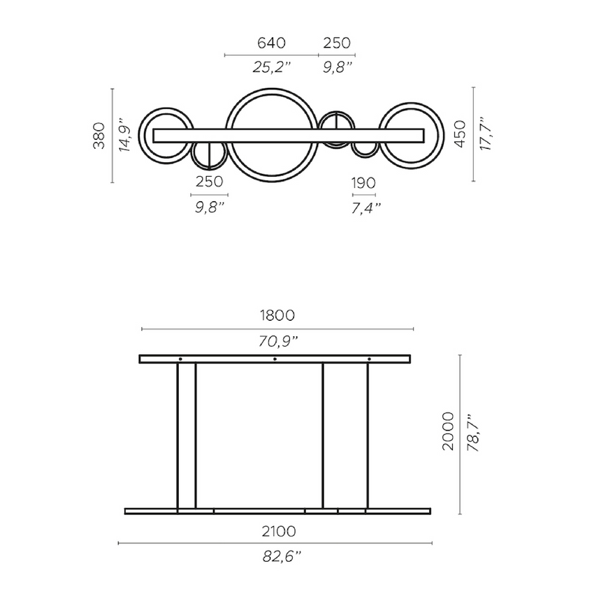 Connected Rings Hanging Lamp | Contardi Vegas | Italianfurniture.com