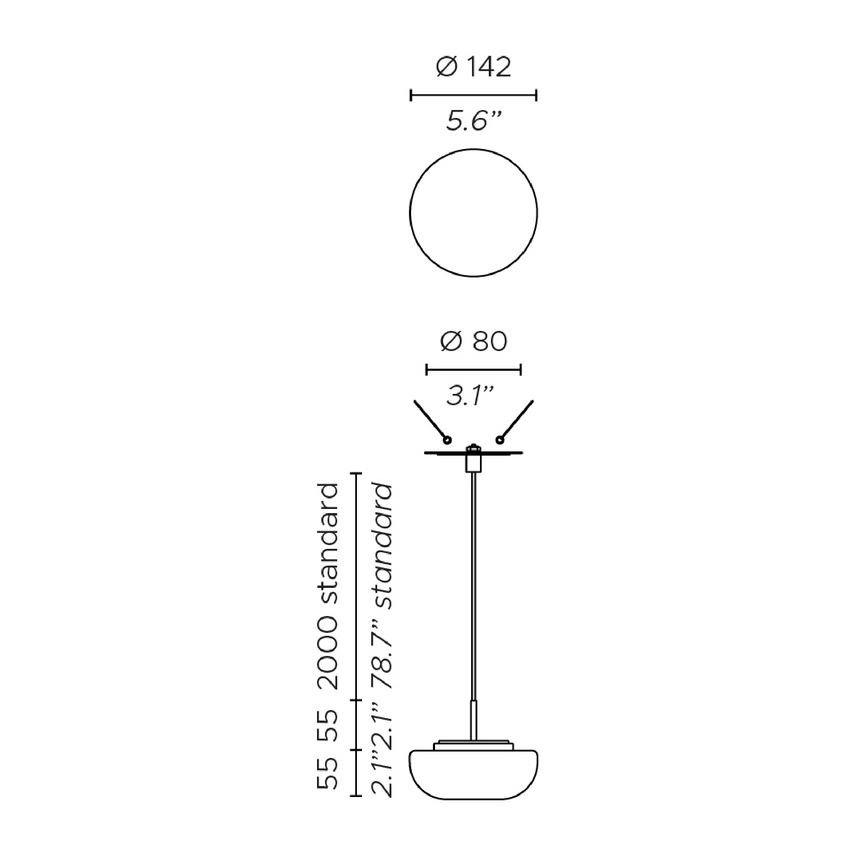 Round Opal Glass Pendant Lamp | Contardi Kiki | Italianfurniture.com